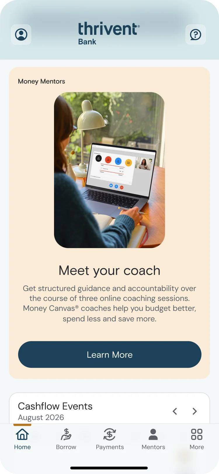 Money Mentors app screen